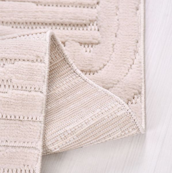 Crea Halı Tuana TY03K Beyaz Kabartmalı Modern Salon Halısı Mutfak Halısı Dekoratif Koridor Halısı My Crea Home