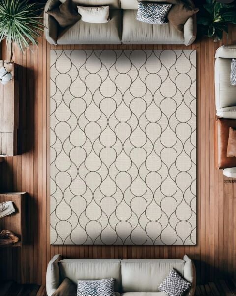 Drom Pamuk Dokuma Taban Makinede Yıkanabilen Kilim Kaymaz Şönil Geometrik Halı