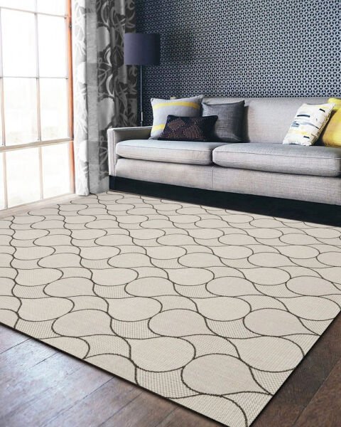 Drom Pamuk Dokuma Taban Makinede Yıkanabilen Kilim Kaymaz Şönil Geometrik Halı