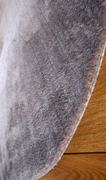 Halımax Tavşan Tüyü Kaymaz Tabanlı Gri Post Peluş Halı Yumuşak, Kaymaz, Şık Dekoratif Peluş Halı Antre Yatak Odası Çocuk Odası Halısı