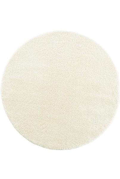 Eko Halı Lotto LT Plain Cream Yumuşak Dokulu Modern Hav Vermez Yuvarlak Shaggy Halı