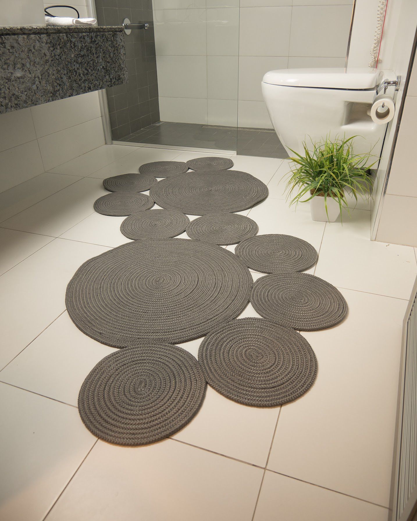 Milda 66 Jüt Hasır Örgü Modern Çift Taraflı Kilim Dekoratif Asimetrik Gri Jüt Halı 55x134