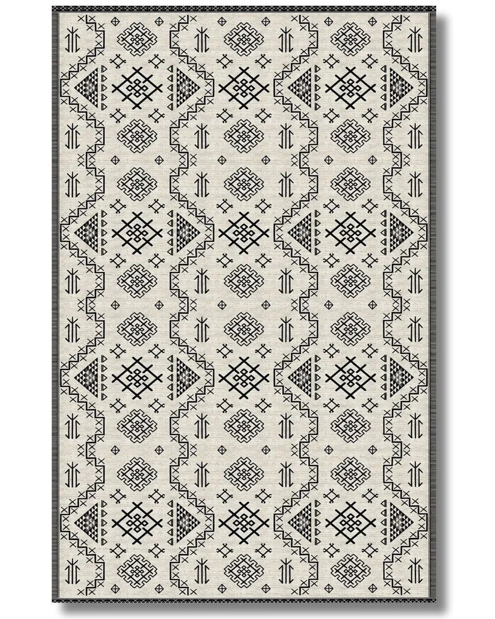 Drom Pamuk Dokuma Taban Makinede Yıkanabilen Kilim Kaymaz Şönil Nordic Modern Halı