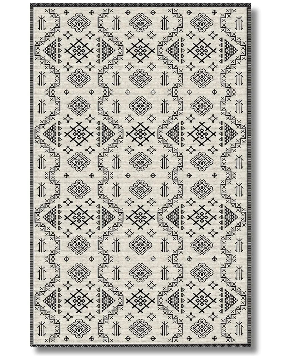 Drom Pamuk Dokuma Taban Makinede Yıkanabilen Kilim Kaymaz Şönil Nordic Modern Halı