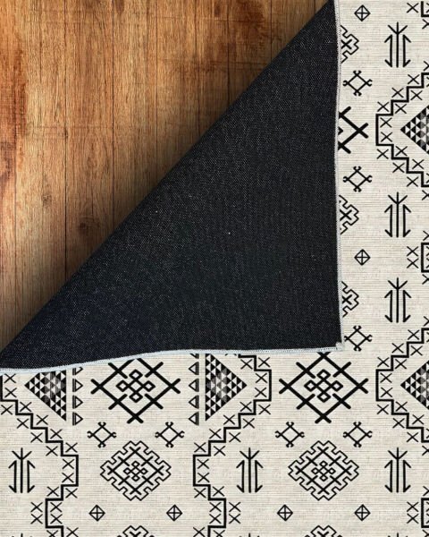 Drom Pamuk Dokuma Taban Makinede Yıkanabilen Kilim Kaymaz Şönil Nordic Modern Halı