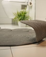 Milda 66 Jüt Hasır Örgü Modern Çift Taraflı Kilim Dekoratif Asimetrik Gri Jüt Halı 80x180