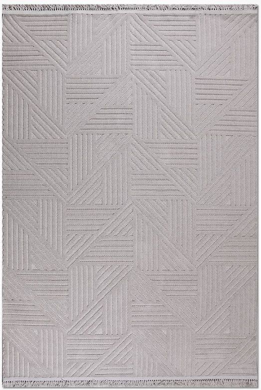 Crea Halı Tuana TY04K Gri Kabartmalı Modern Salon Halısı Mutfak Halısı Dekoratif Koridor Halısı My Crea Home