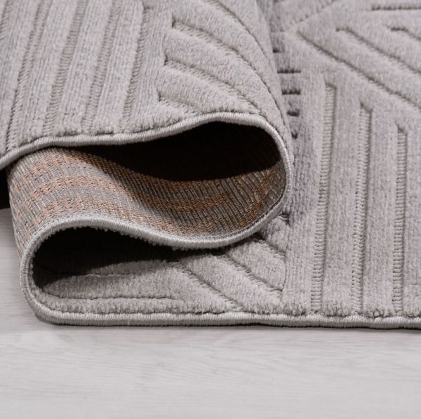 Crea Halı Tuana TY04K Gri Kabartmalı Modern Salon Halısı Mutfak Halısı Dekoratif Koridor Halısı My Crea Home