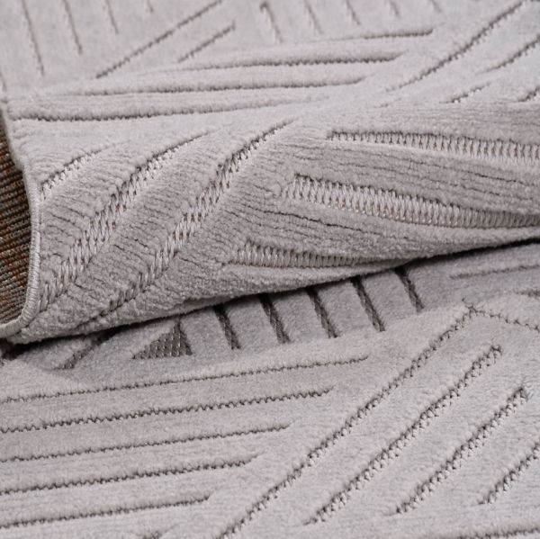 Crea Halı Tuana TY04K Gri Kabartmalı Modern Salon Halısı Mutfak Halısı Dekoratif Koridor Halısı My Crea Home