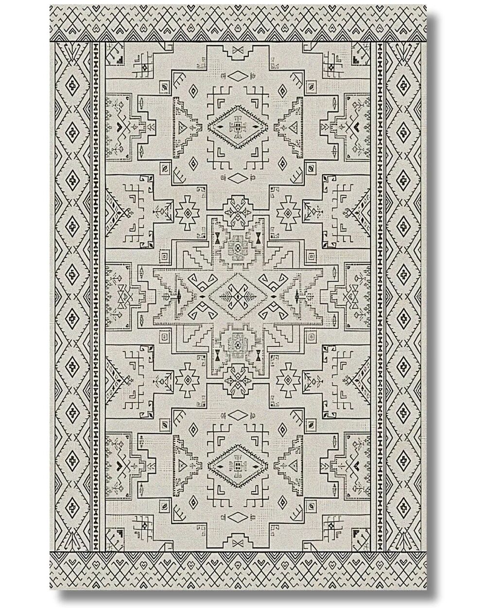 Drom Pamuk Dokuma Taban Makinede Yıkanabilen Kilim Kaymaz Şönil Nordic Modern Halı