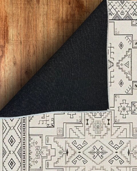 Drom Pamuk Dokuma Taban Makinede Yıkanabilen Kilim Kaymaz Şönil Nordic Modern Halı