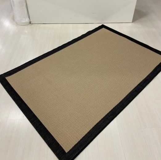 Reform Halı 9716 Bej Siyah Jüt Sisal Toz Vermez Modern Salon Halısı Yolluk Hol Kilim