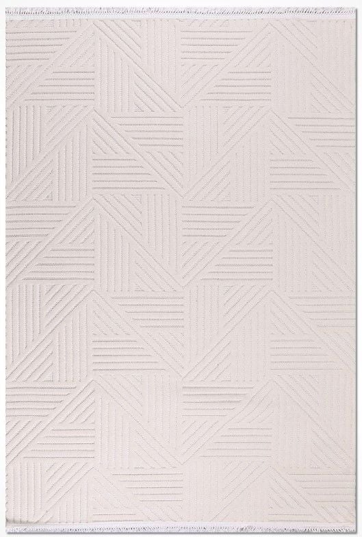 Crea Halı Tuana TY05K Beyaz Kabartmalı Modern Salon Halısı Mutfak Halısı Dekoratif Koridor Halısı My Crea Home