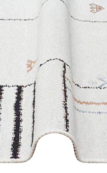 Eko Halı Arya AR 41 Cream Black Çift Taraflı Yıkanabilir Krem Siyah Kilim Hav Toz Vermez Yolluk Mutfak Halısı