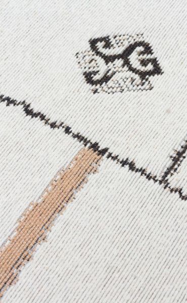 Eko Halı Arya AR 41 Cream Black Çift Taraflı Yıkanabilir Krem Siyah Kilim Hav Toz Vermez Yolluk Mutfak Halısı