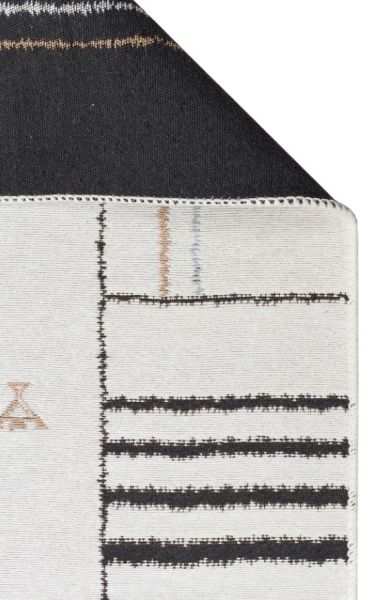 Eko Halı Arya AR 41 Cream Black Çift Taraflı Yıkanabilir Krem Siyah Kilim Hav Toz Vermez Yolluk Mutfak Halısı