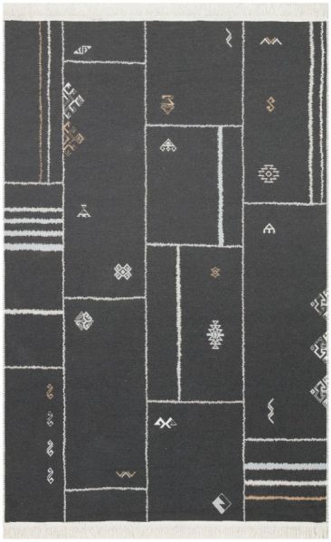 Eko Halı Arya AR 41 Cream Black Çift Taraflı Yıkanabilir Krem Siyah Kilim Hav Toz Vermez Yolluk Mutfak Halısı