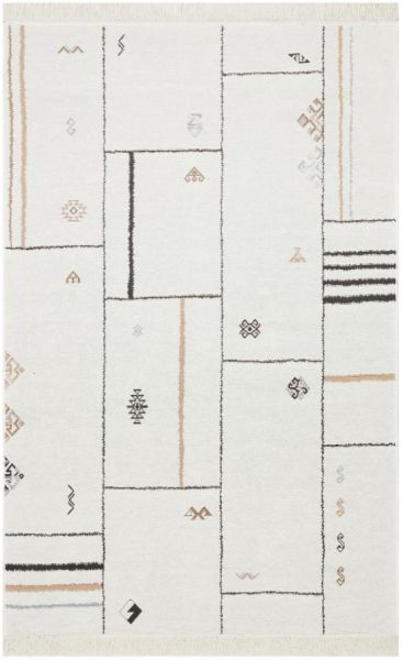 Eko Halı Arya AR 41 Cream Black Çift Taraflı Yıkanabilir Krem Siyah Kilim Hav Toz Vermez Yolluk Mutfak Halısı