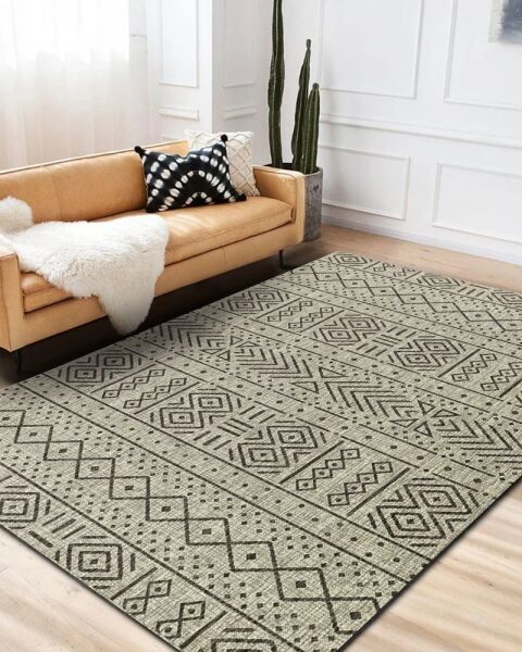 Drom Pamuk Dokuma Taban Makinede Yıkanabilen Kilim Kaymaz Şönil Nordic Modern Halı