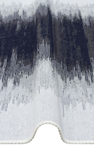 Eo Halı Arya 40 Çift Taraflı Yıkanabilir Siyah Beyaz Kilim Hav Toz Vermez Yolluk Mutfak Halısı