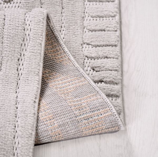 Crea Halı Tuana TY06K Gri Kabartmalı Modern Salon Halısı Mutfak Halısı Dekoratif Koridor Halısı My Crea Home