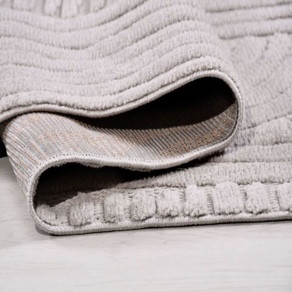 Crea Halı Tuana TY06K Gri Kabartmalı Modern Salon Halısı Mutfak Halısı Dekoratif Koridor Halısı My Crea Home