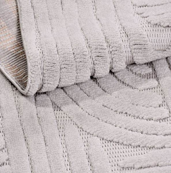 Crea Halı Tuana TY06K Gri Kabartmalı Modern Salon Halısı Mutfak Halısı Dekoratif Koridor Halısı My Crea Home