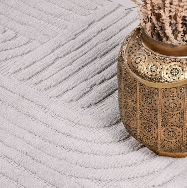 Crea Halı Tuana TY06K Gri Kabartmalı Modern Salon Halısı Mutfak Halısı Dekoratif Koridor Halısı My Crea Home
