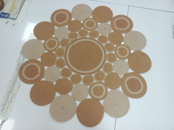 Salda JUT01 Hasır Çift Taraflı Yıkanabilir Jüt Kilim Mutfak Banyo Koridor Halısı Yuvarlak Jüt Halı