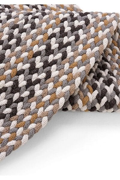 Lunox Multi Renkli Hasır Örgü Çift Taraflı Dokuma Yolluk Jüt Kilim Oval Banyo Paspası