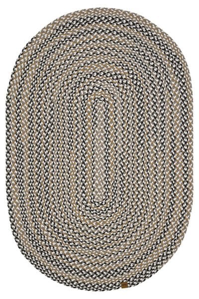 Lunox Multi Renkli Hasır Örgü Çift Taraflı Dokuma Yolluk Jüt Kilim Oval Banyo Paspası