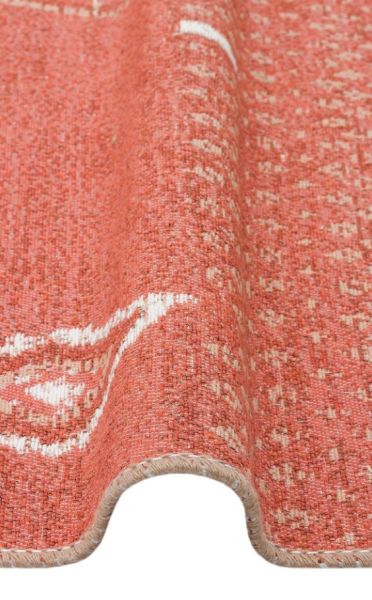 Eko Halı Arya 37 Çift Taraflı Yıkanabilir Krem Kiremit Kilim Hav Toz Vermez Yolluk Mutfak Halısı