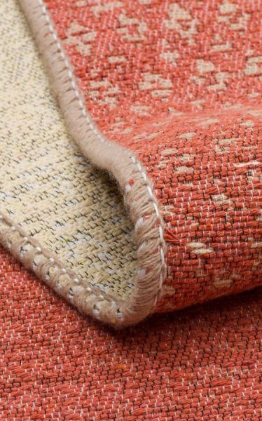 Eko Halı Arya 37 Çift Taraflı Yıkanabilir Krem Kiremit Kilim Hav Toz Vermez Yolluk Mutfak Halısı