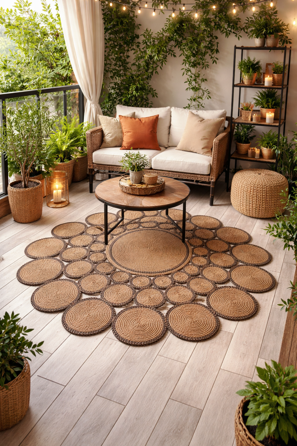 Salda JUT02 Hasır Çift Taraflı Yıkanabilir Jüt Kilim Mutfak Banyo Koridor Halısı Yuvarlak Jüt Halı