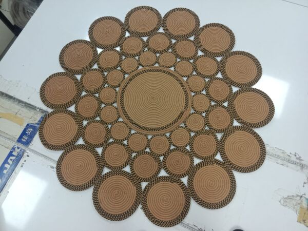 Salda JUT02 Hasır Çift Taraflı Yıkanabilir Jüt Kilim Mutfak Banyo Koridor Halısı Yuvarlak Jüt Halı