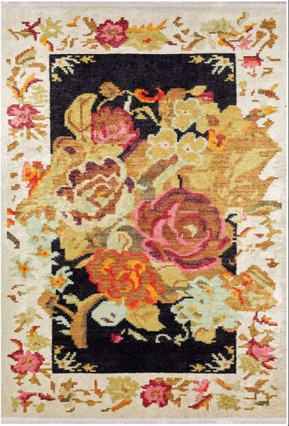 Halımax Dara 093 Yıkanabilir Kaymaz Dokuma Tabanlı Karabağ Bej Modern Halı 120x180
