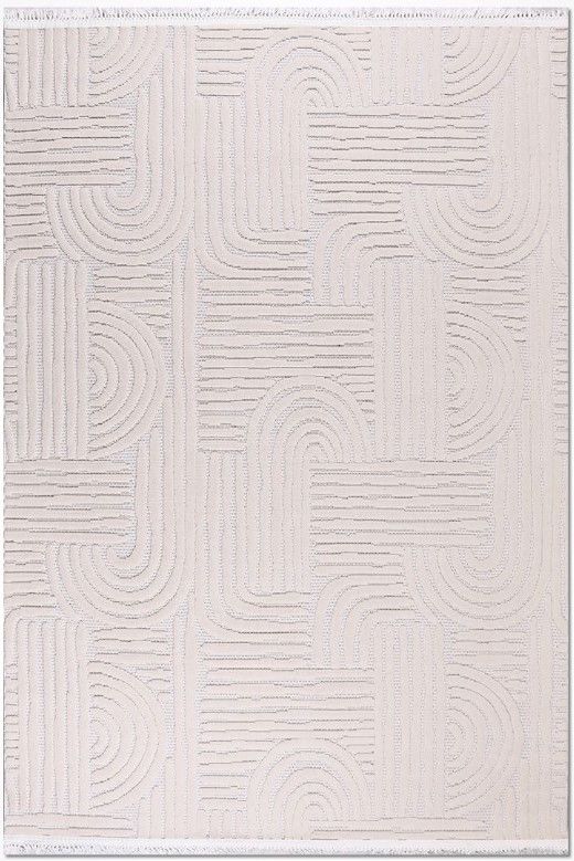 Crea Halı Tuana TY07K Beyaz Kabartmalı Modern Salon Halısı Mutfak Halısı Dekoratif Koridor Halısı My Crea Home