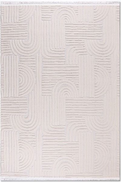 Crea Halı Tuana TY07K Beyaz Kabartmalı Modern Salon Halısı Mutfak Halısı Dekoratif Koridor Halısı My Crea Home