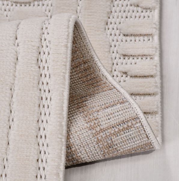 Crea Halı Tuana TY07K Beyaz Kabartmalı Modern Salon Halısı Mutfak Halısı Dekoratif Koridor Halısı My Crea Home