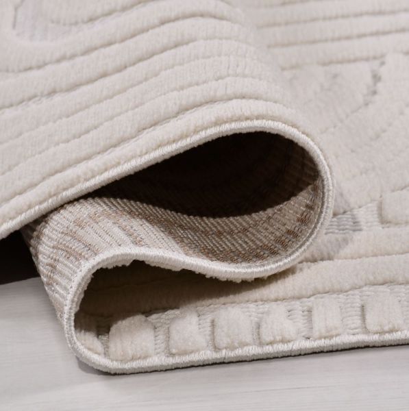 Crea Halı Tuana TY07K Beyaz Kabartmalı Modern Salon Halısı Mutfak Halısı Dekoratif Koridor Halısı My Crea Home