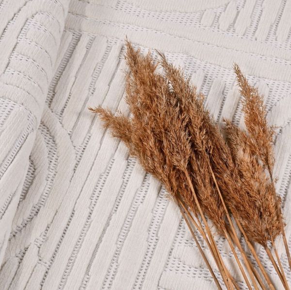 Crea Halı Tuana TY07K Beyaz Kabartmalı Modern Salon Halısı Mutfak Halısı Dekoratif Koridor Halısı My Crea Home