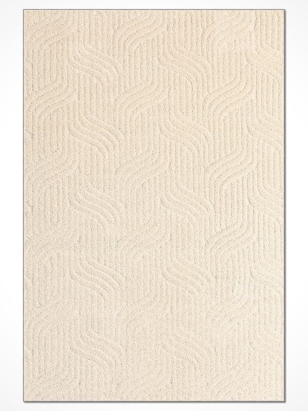 Crea Halı Mood MP1003 Shaggy Halı Yumuşak Tüylü Kaymaz Taban Modern Yolluk Salon Halısı Krem My Crea Home