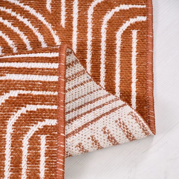 Crea Halı Rana 6110S Turuncu Yazlık Halı Kaydırmaz Taban Renkli Yıkanabilir Dokuma Kilim