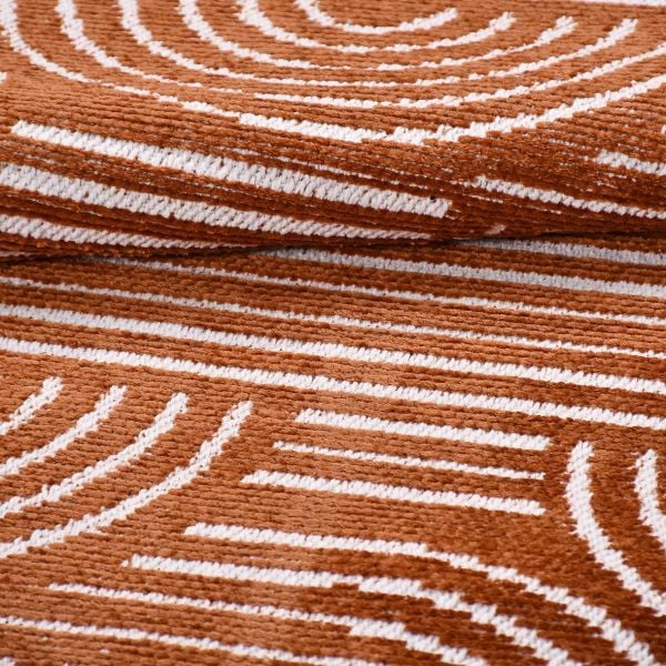 Crea Halı Rana 6110S Turuncu Yazlık Halı Kaydırmaz Taban Renkli Yıkanabilir Dokuma Kilim