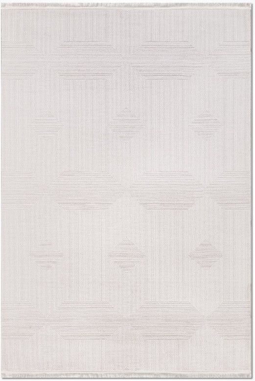Crea Halı Klein 2313AK Beyaz Akrilik Dokuma Modern Salon Halısı My Crea Home