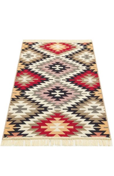 Eko Halı Arya AR 33 Red Çift Taraflı Yıkanabilir Multi Kilim Hav Toz Vermez Yolluk Mutfak Halısı