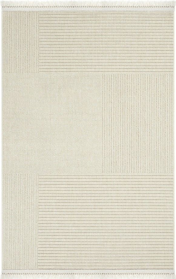 Seyran Halı Loopy 622 Krem Hasır Dokuma Modern Halı Jüt Dokulu Yolluk