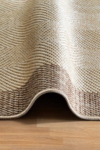 Agra Ar02 Sisal Hav Toz Vermez Kolay Silinebilir Yuvarlak Sisal Halı Antre Balkon Mutfak Silinebilir Sisal Kilim Vizon Çerçeveli Bej Sisal Halı