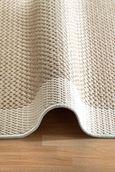 Agra Ar02 Sisal Hav Toz Vermez Kolay Silinebilir Yuvarlak Sisal Halı Antre Balkon Mutfak Silinebilir Sisal Kilim Vizon Çerçeveli Bej Sisal Halı