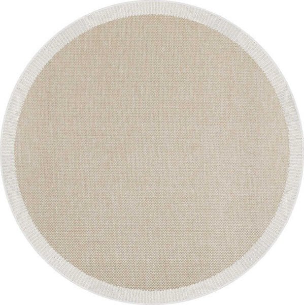 Agra Ar02 Sisal Hav Toz Vermez Kolay Silinebilir Yuvarlak Sisal Halı Antre Balkon Mutfak Silinebilir Sisal Kilim Vizon Çerçeveli Bej Sisal Halı